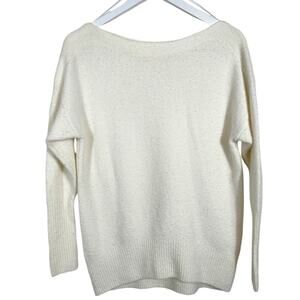 Anthropologie Ivory Scoop Neck Sweater